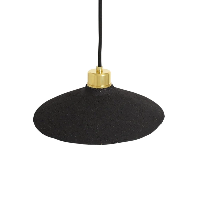 Pyrus Organic Ceramic Pendant Light 28cm Black Clay Euroselle