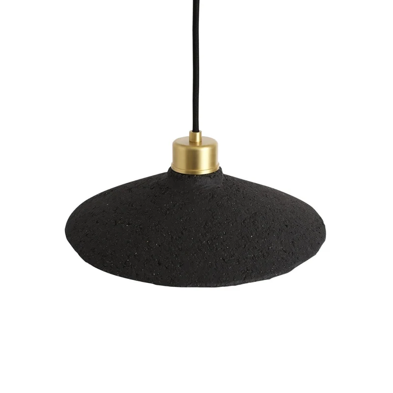 Pyrus Organic Ceramic Pendant Light 28cm Black Clay Euroselle
