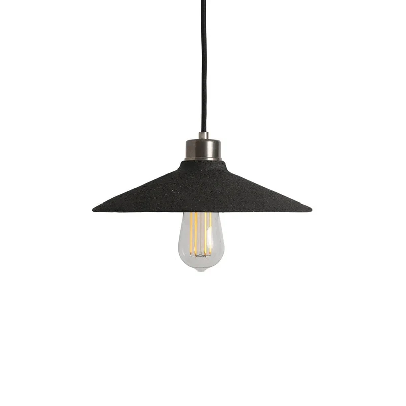 Pyrus Organic Ceramic Pendant Light 28cm Black Clay Euroselle