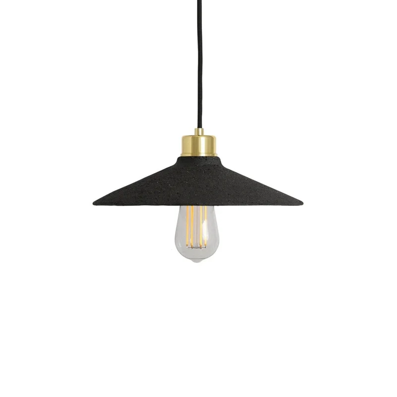 Pyrus Organic Ceramic Pendant Light 28cm Black Clay Euroselle