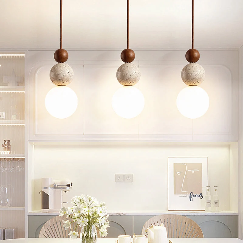 Euroselle Travertine Pendant Light Modern Simple Style