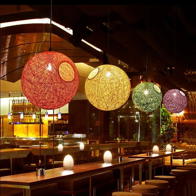 Euroselle Multicolored LED Pendant Ball Lights For Restaurant