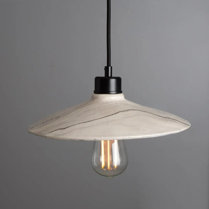 Euroselle Pyrus Black White Marble Ceramic Pendant Light 28cm