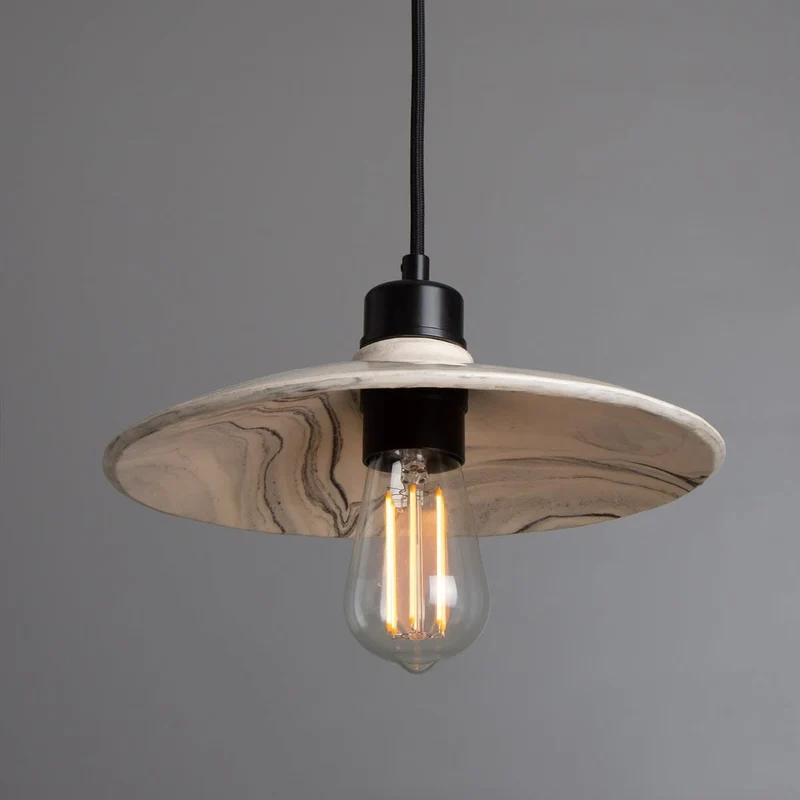 Euroselle Pyrus Black White Marble Ceramic Pendant Light 28cm