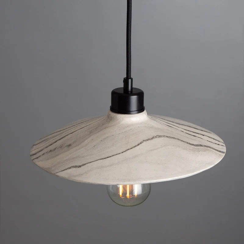Euroselle Pyrus Black White Marble Ceramic Pendant Light 28cm