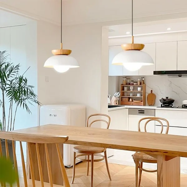 Nordic Pendant Light Made From Half-Wood By Euroselle