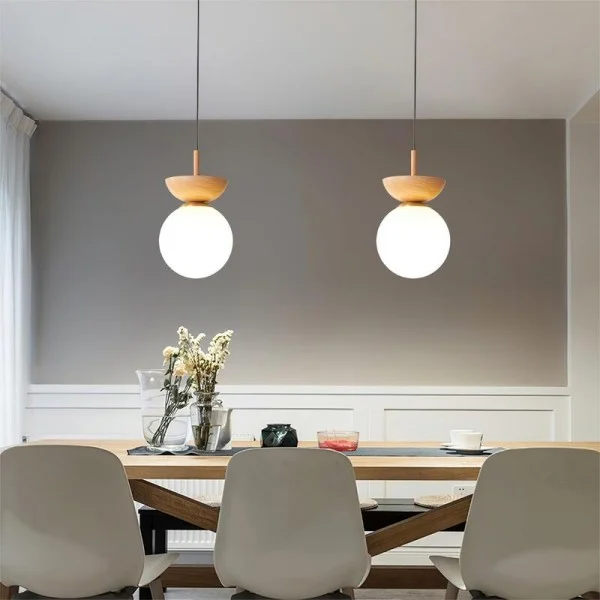 Nordic Pendant Light Made From Half-Wood By Euroselle