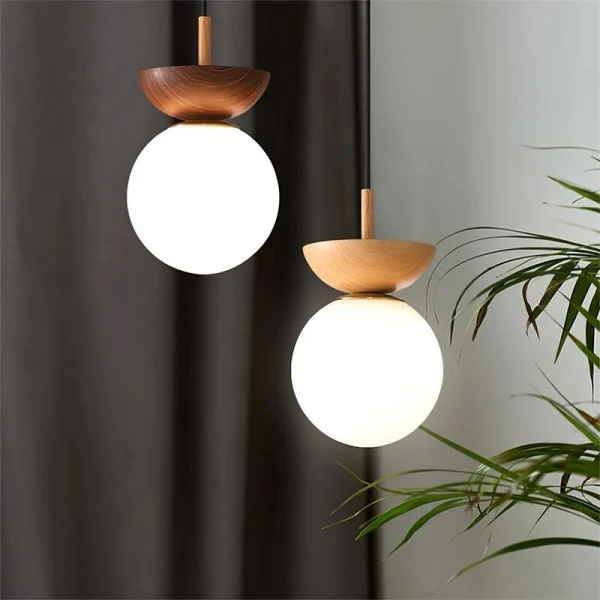 Nordic Pendant Light Made From Half-Wood By Euroselle