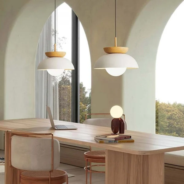 Nordic Pendant Light Made From Half-Wood By Euroselle
