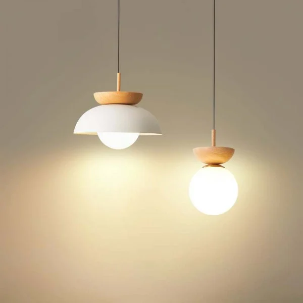 Nordic Pendant Light Made From Half-Wood By Euroselle