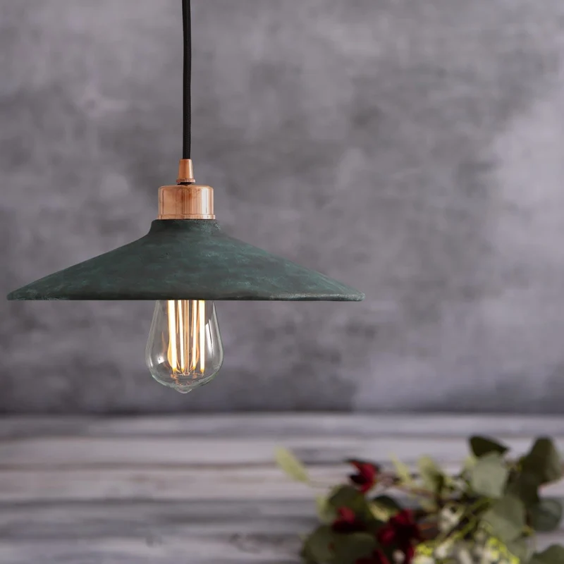 Pyrus Organic Ceramic Pendant Light 28cm Blue Earth By Euroselle