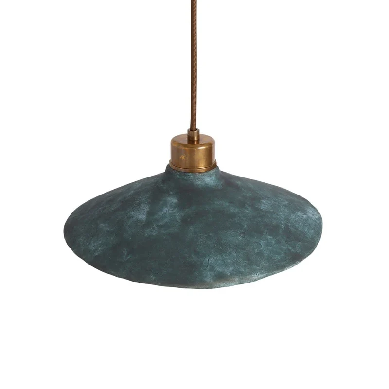 Pyrus Organic Ceramic Pendant Light 28cm Blue Earth By Euroselle