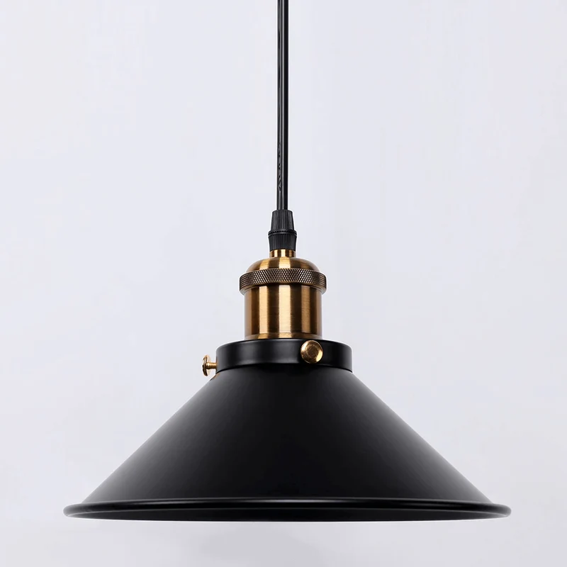 Euroselle Brass Cone Pendant Light, Industrial Vintage Style