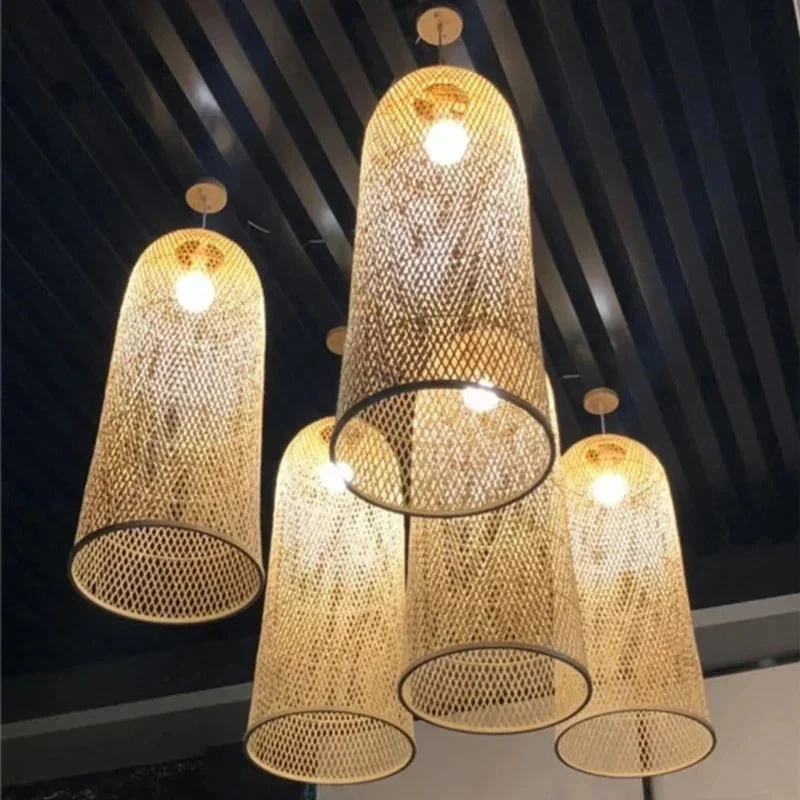 Euroselle Elegant Bamboo Pendant Lamp For Natural Home Ambience