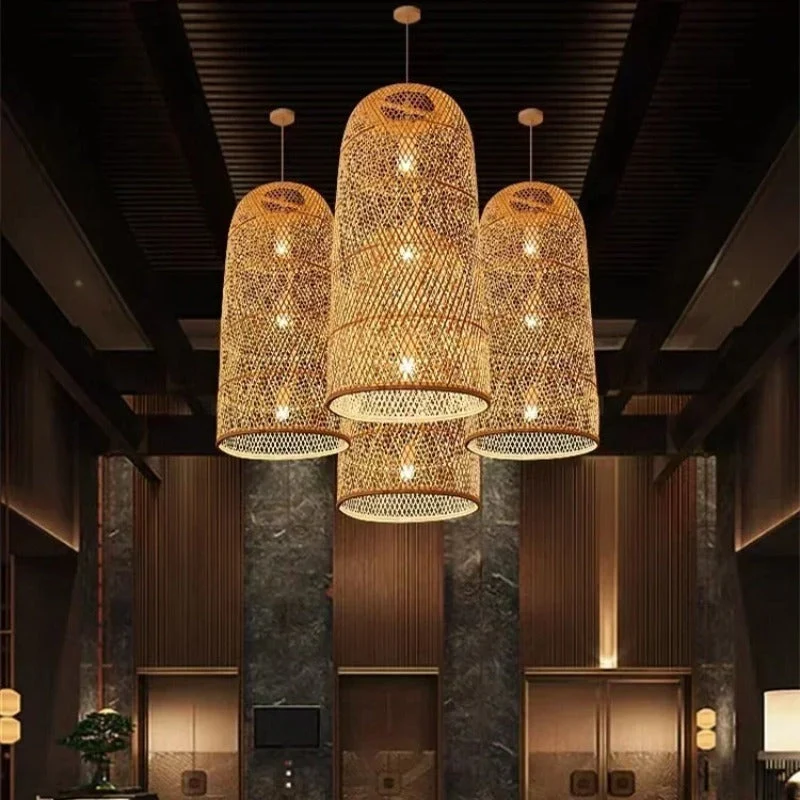 Euroselle Elegant Bamboo Pendant Lamp For Natural Home Ambience