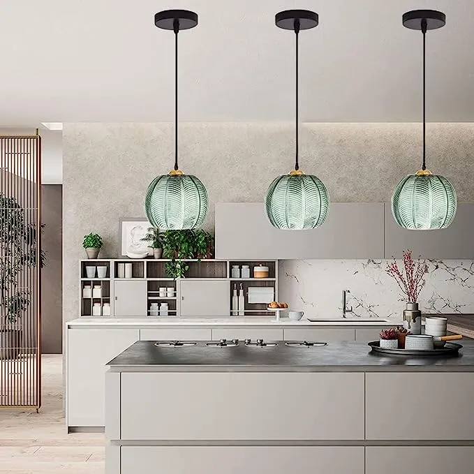 Aalin Pendant Light By Euroselle With Frosted Glass Shade And Decorative Leaf Pattern