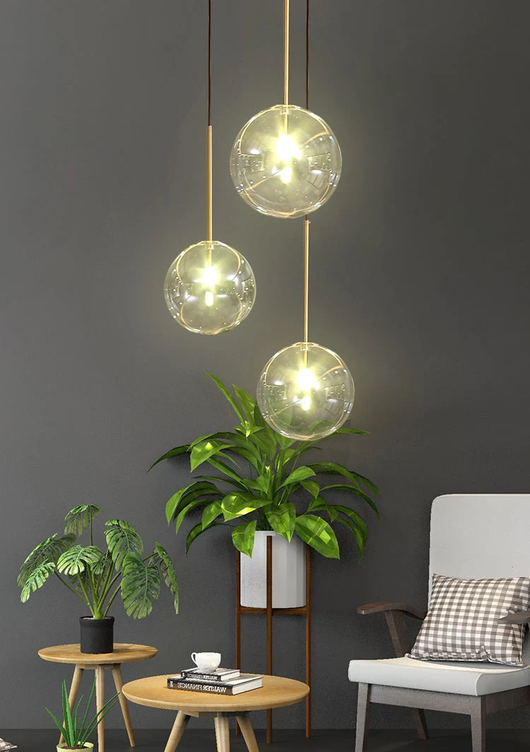 Euroselle Nord Odd Glass Sphere Pendant Light Medieval Inspired