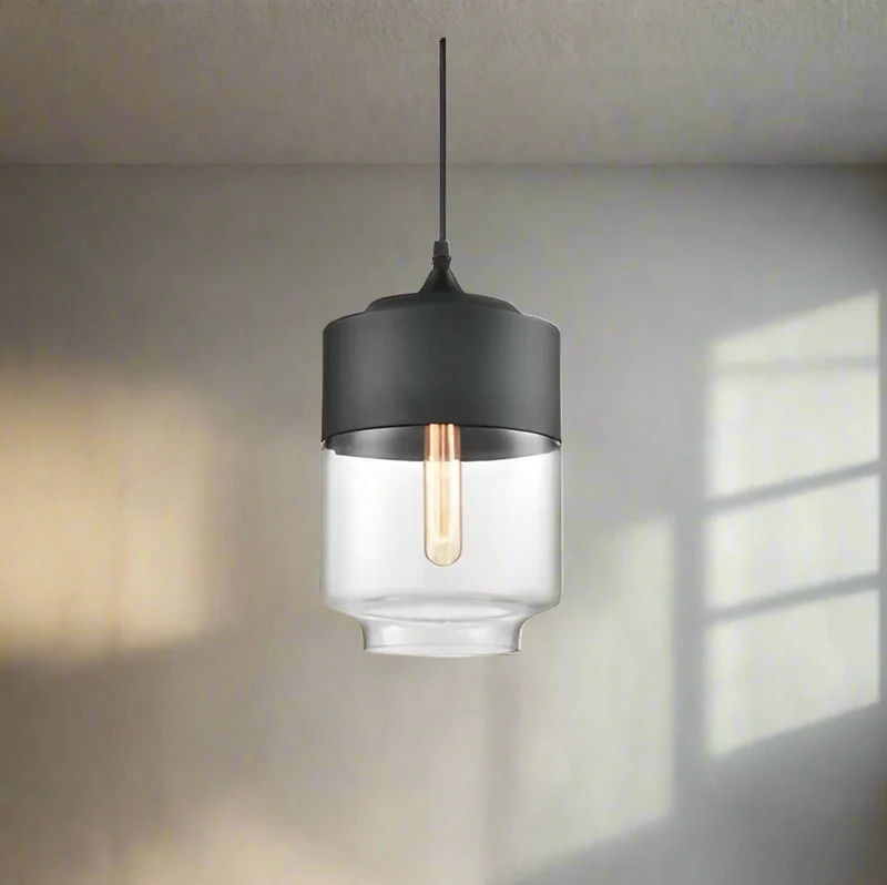 Jevaglo Pendant Light in Glass and Wood by Euroselle