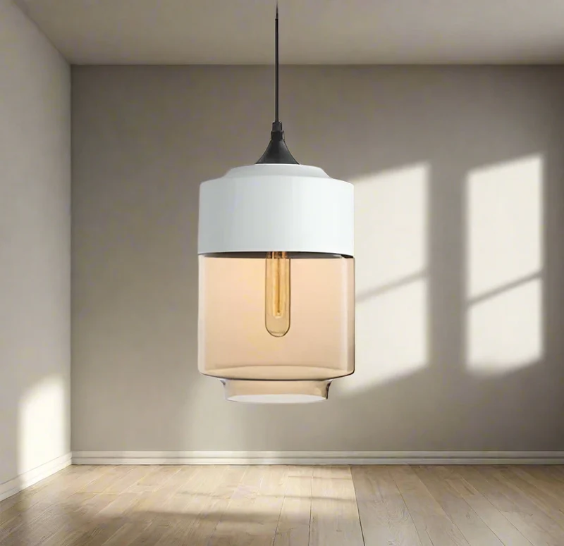Jevaglo Pendant Light in Glass and Wood by Euroselle