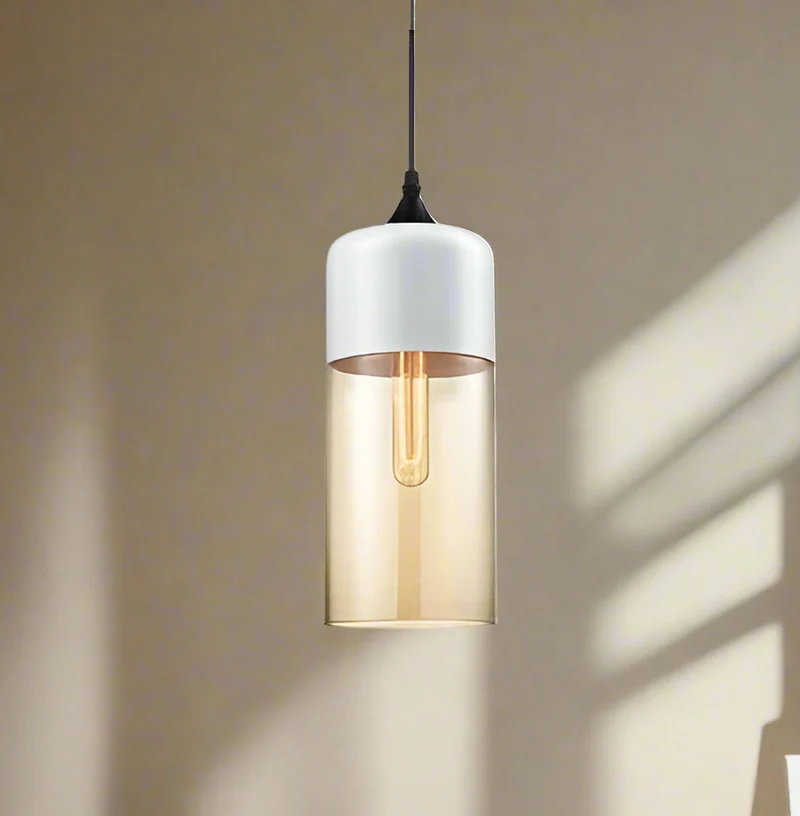Jevaglo Pendant Light in Glass and Wood by Euroselle