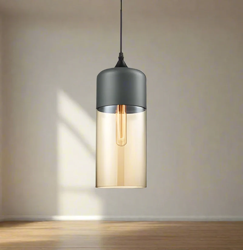Jevaglo Pendant Light in Glass and Wood by Euroselle