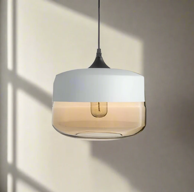 Jevaglo Pendant Light in Glass and Wood by Euroselle