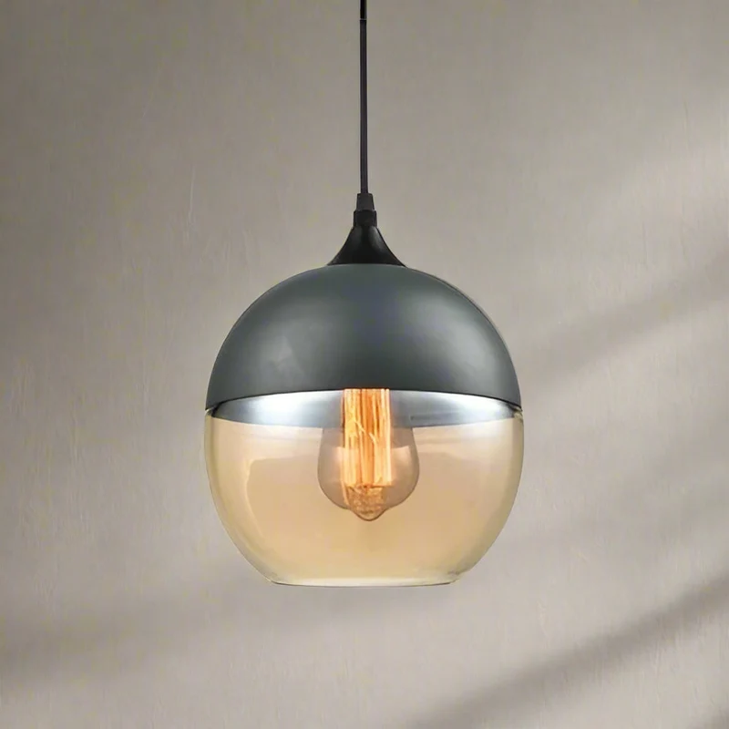 Jevaglo Pendant Light in Glass and Wood by Euroselle