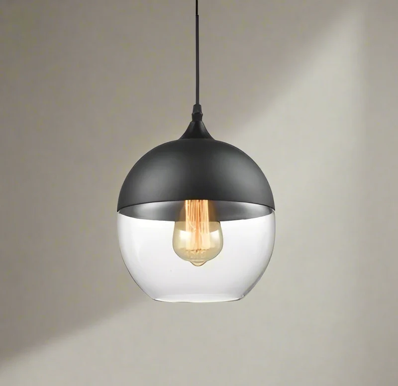 Jevaglo Pendant Light in Glass and Wood by Euroselle