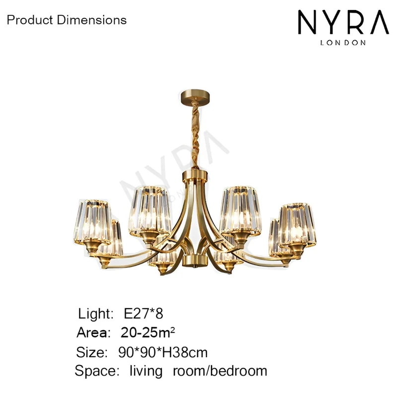 Pall Mall LED Gold Copper Crystal Pendant Light By Euroselle