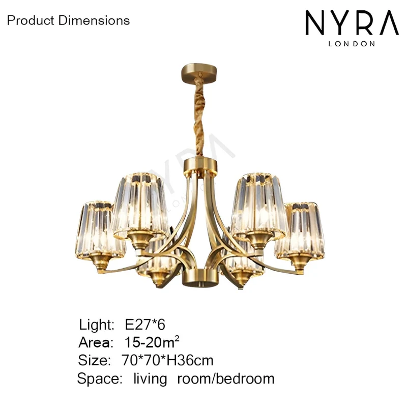 Pall Mall LED Gold Copper Crystal Pendant Light By Euroselle