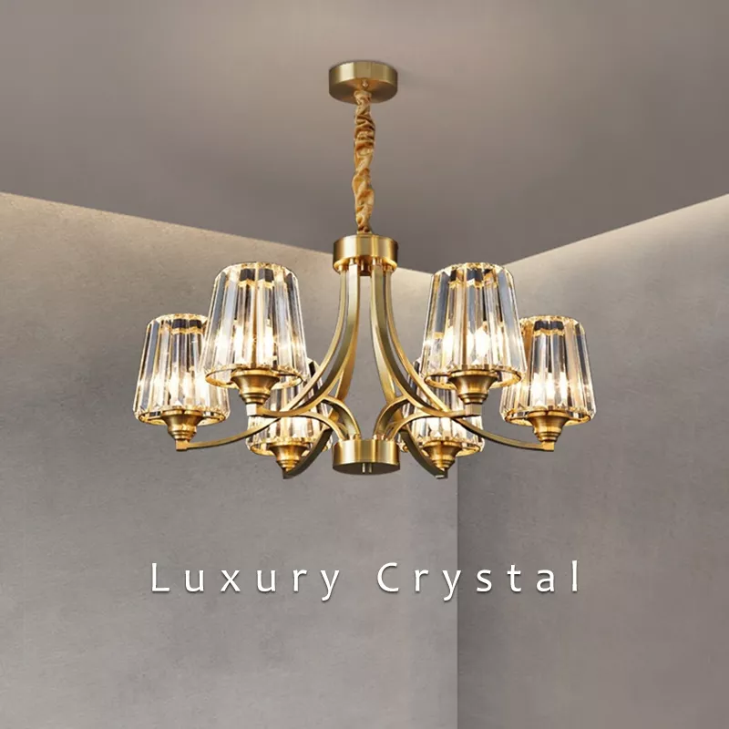 Pall Mall LED Gold Copper Crystal Pendant Light By Euroselle