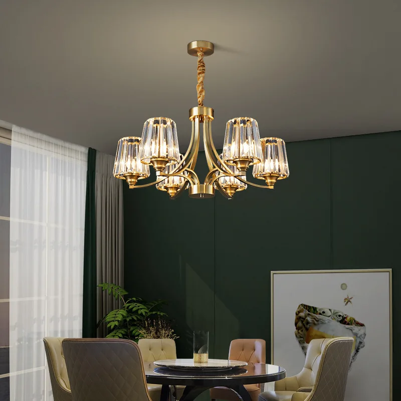 Pall Mall LED Gold Copper Crystal Pendant Light By Euroselle