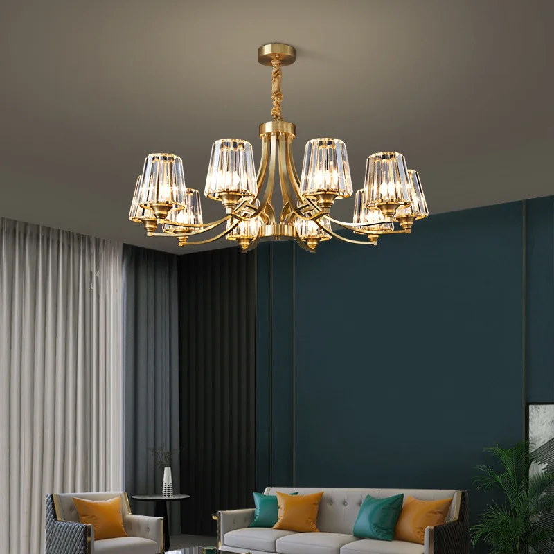 Pall Mall LED Gold Copper Crystal Pendant Light By Euroselle
