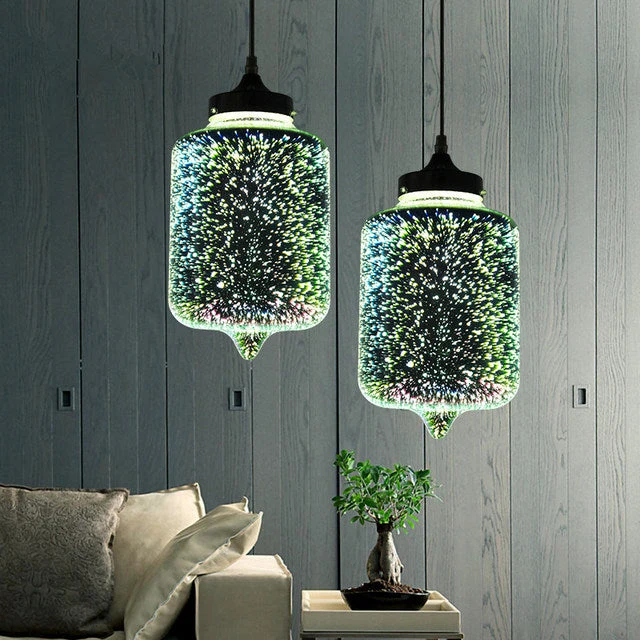 Euroselle Nebula Galaxy Pendant Lamp With Eco Friendly Glass Stone