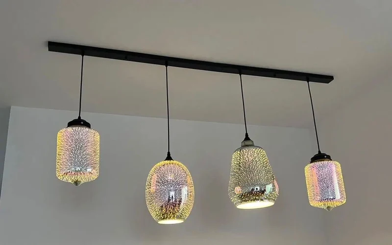 Euroselle Nebula Galaxy Pendant Lamp With Eco Friendly Glass Stone