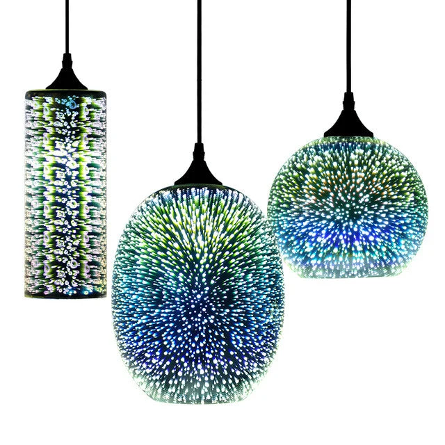 Euroselle Nebula Galaxy Pendant Lamp With Eco Friendly Glass Stone