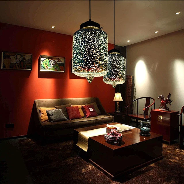 Euroselle Nebula Galaxy Pendant Lamp With Eco Friendly Glass Stone