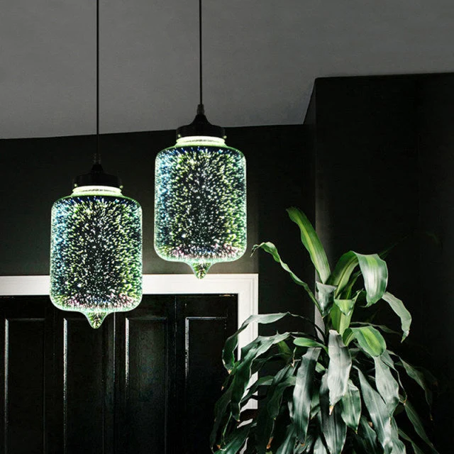 Euroselle Nebula Galaxy Pendant Lamp With Eco Friendly Glass Stone