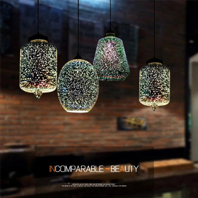 Euroselle Nebula Galaxy Pendant Lamp With Eco Friendly Glass Stone