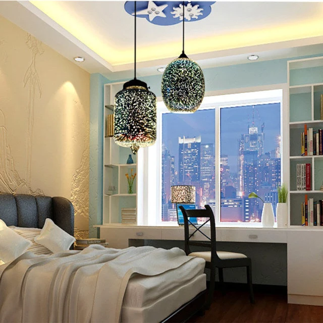Euroselle Nebula Galaxy Pendant Lamp With Eco Friendly Glass Stone