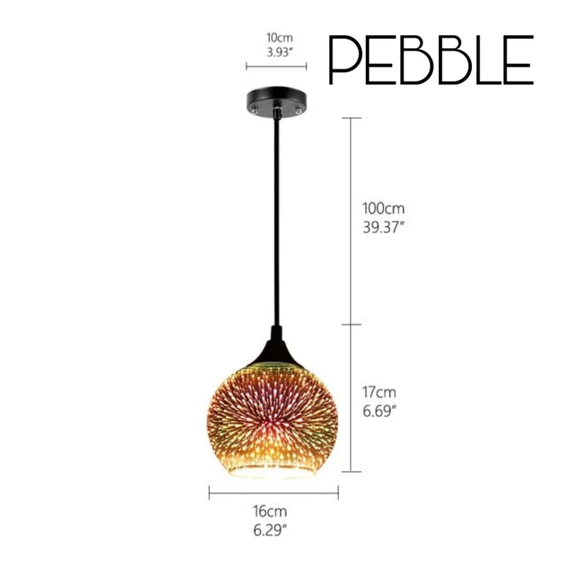 Euroselle Nebula Galaxy Pendant Lamp With Eco Friendly Glass Stone