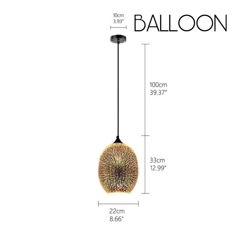 Euroselle Nebula Galaxy Pendant Lamp With Eco Friendly Glass Stone