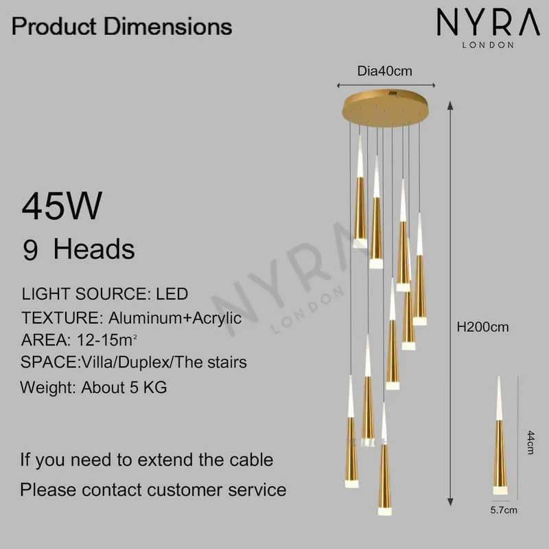 Euroselle Natalia Pendant Light Modern Nordic Decor For Homes