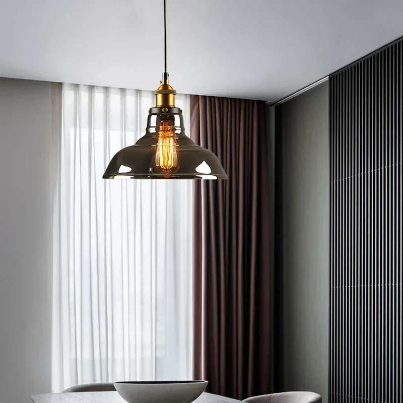 Retro Industrial Glass Pendant Light For Home And Bar By Euroselle