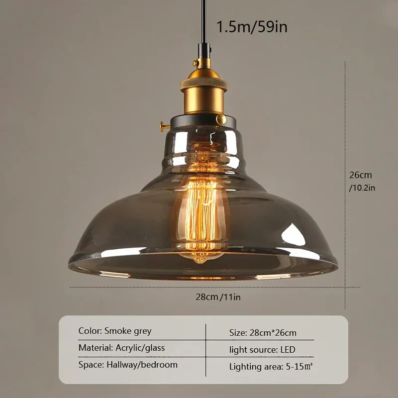 Retro Industrial Glass Pendant Light For Home And Bar By Euroselle