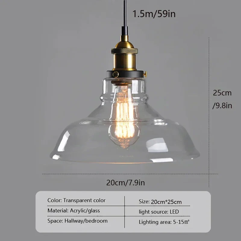 Retro Industrial Glass Pendant Light For Home And Bar By Euroselle