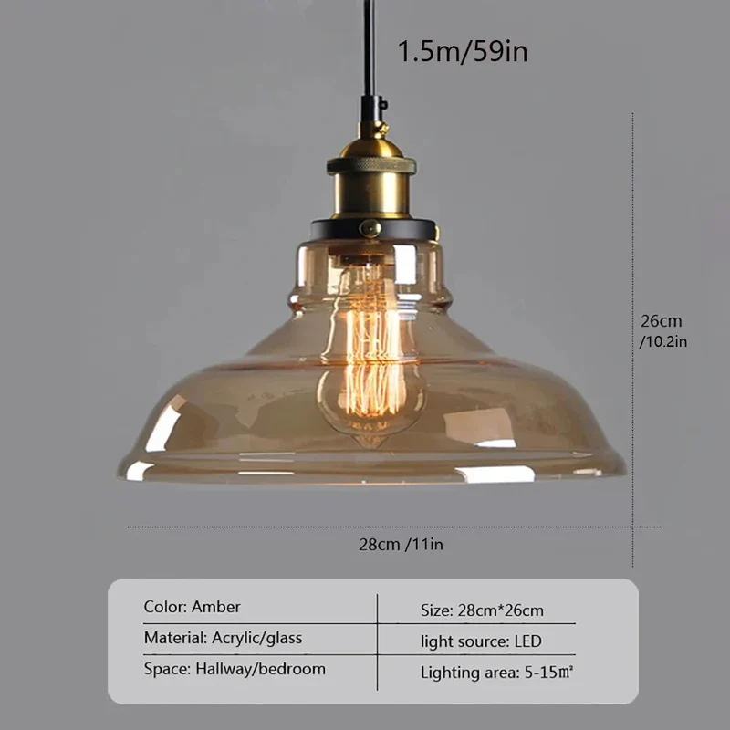 Retro Industrial Glass Pendant Light For Home And Bar By Euroselle