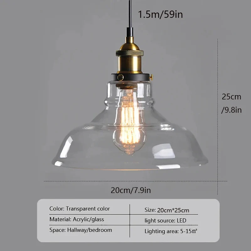 Retro Industrial Glass Pendant Light For Home And Bar By Euroselle
