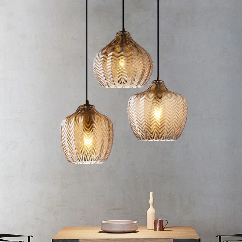 Jasper Textured Glass Pendant Lights From Euroselle