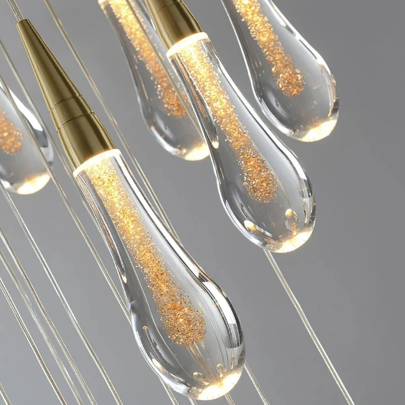 LumiDroplet LED Pendant Light In Glass And Iron For Kitchen And Dining By Euroselle